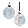 Blue Ribbed Ornament (Set Of 12) 3"D Glass Image 1