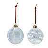 Blue Ribbed Ornament (Set Of 12) 3"D Glass Image 1