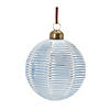 Blue Ribbed Ornament (Set Of 12) 3"D Glass Image 2