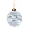 Blue Ribbed Ornament (Set Of 12) 3"D Glass Image 3