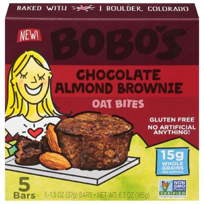 Bobo's Oat Bars - Oat Bite Chocolate Almond Brownie - Case of 6-5/1.3 OZ Image 1