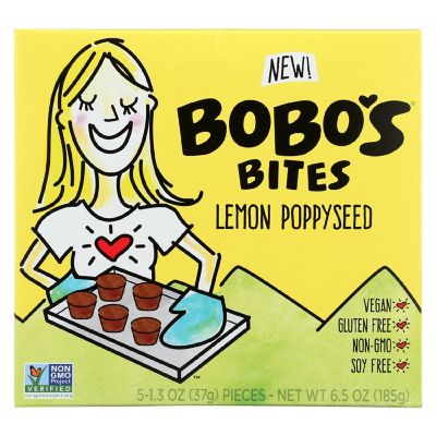 Bobo's Oat Bars - Oat Bites Lemon Poppyseed - Case of 6-5/1.3 oz Image 1