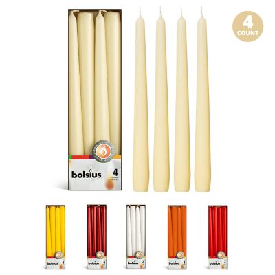 Bolsius 10" Unscented Taper Candles Decorative Colored Candle - Set Of 4 - Ivory Image 1