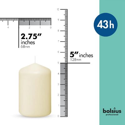 Bolsius Ivory Pillar Candles Unscented Holiday & Wedding Decor Candles - Set of 12 - 2.75"x5" Image 1