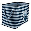Bone Dry Polyester Pet Bin Stripe With Paw Patch Dark Navy Rectangle Large Image 1