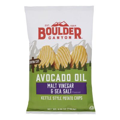 Boulder Canyon - Kettle Chips - Malt Vinegar and Sea Salt - Case of 12 - 5.25 oz. Image 1