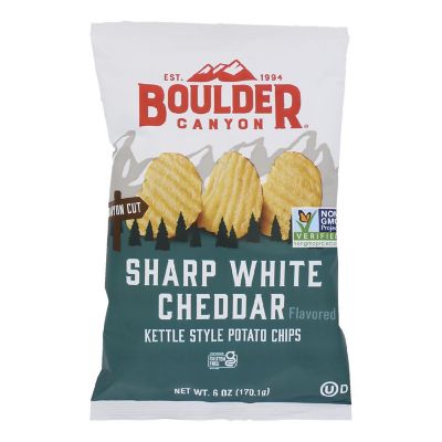 Boulder Canyon Natural Foods - Kettle Chips Wht Cheddar - Case of 12 - 6 OZ Image 1
