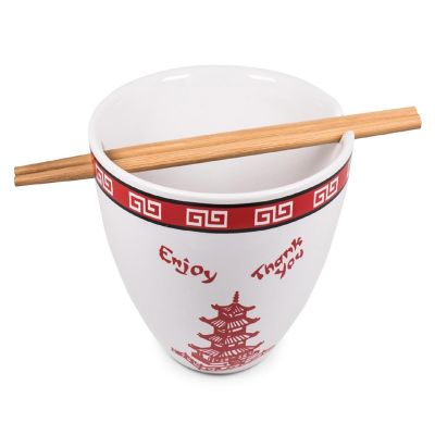 Bowl Bop Chinese Takeout Box Dinnerware Set  16-Ounce Ramen Bowl, Chopsticks Image 1