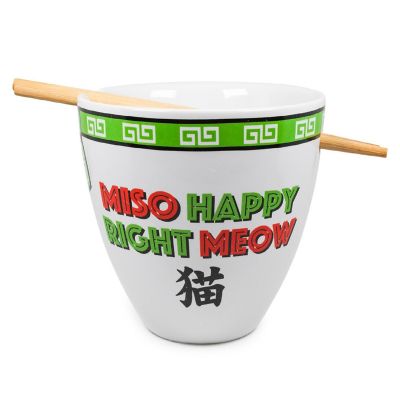 Bowl Bop Miso Happy Japanese Dinnerware Set  16-Ounce Ramen Bowl, Chopsticks Image 1
