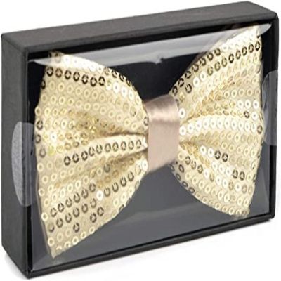 Boxed Gifts Ivory 2.5 Men's Sparkle Bow Tie Image 1