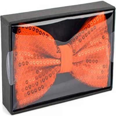 Boxed Gifts  Orange 2.5 Men's  Sparkle Bow Ties Image 1
