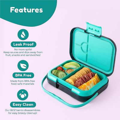 BOZ Bento Box for Kids - Kids Bento Lunch Box - Toddler Lunch Box for Daycare - Leak Proof 4 Compartments Kids Lunch Container (Space) Image 3