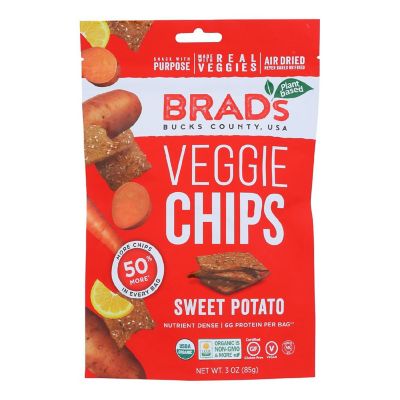 Brad's Plant Based, Chips, Organic, Sweet Potato 3 oz, Pack of 12 Image 1