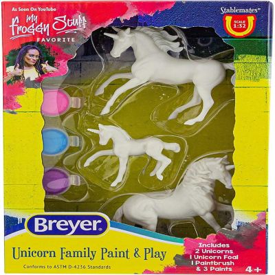 Breyer Unicorn Family Paint & Play  1:32 Scale Model Horse Craft Kit Image 1