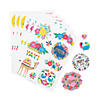 Bright Fiesta Floral Sticker Sheets - 60 Pc. Image 1
