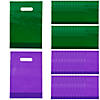 Bulk 100 Pc. Green & Purple Plastic Goody Bags Image 1