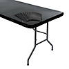 Bulk 12 Pc. 6 Ft. Black Fitted Rectangle Plastic Tablecloths Image 1