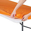 Bulk 12 Pc. 6 Ft. Orange Fitted Rectangle Plastic Tablecloths Image 1
