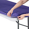Bulk 12 Pc. 6 Ft. Purple Fitted Rectangle Plastic Tablecloths Image 1