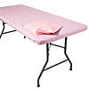 Bulk 12 Pc. 8 Ft. Light Pink Fitted Plastic Tablecloths Image 1
