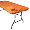 Bulk 12 Pc. 8 Ft. Orange Fitted Plastic Tablecloths Image 1