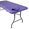 Bulk 12 Pc. 8 Ft. Purple Fitted Plastic Tablecloths Image 1