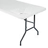 Bulk 12 Pc. 8 Ft. White Fitted Plastic Tablecloths Image 1