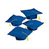 Bulk 12 Pc. Kids' Blue Felt Elementary School Graduation Mortarboard Hats Image 1