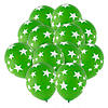 Bulk  144 Pc. Green with White Stars 11" Latex Balloons Image 1