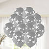 Bulk  144 Pc. Grey with White Stars 11" Latex Balloons Image 2