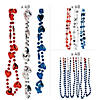 Bulk 144 Pc. Patriotic Red, Blue & Silver Bead Necklace Assortment Image 1
