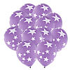 Bulk  144 Pc. Purple with White Stars 11" Latex Balloons Image 1