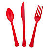 Bulk  200 Ct. Apple Red Heavy-Duty Plastic Cutlery Set Image 1