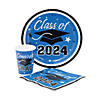 Bulk 200 Pc. Class of 2024 Graduation Party Blue Disposable Tableware Kits for 50 Guests Image 1