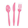 Bulk  210 Ct. Pink Plastic Cutlery Sets for 70 Image 1