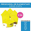 Bulk 36 Pc. Kid&#8217;s Yellow Elementary School Graduation Mortarboard Hats Image 1