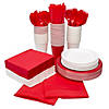 Bulk 396 Pc. Red & White Disposable Tableware Kit for 48 Guests Image 1