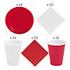 Bulk 396 Pc. Red & White Disposable Tableware Kit for 48 Guests Image 2