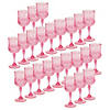 Bulk  48 Ct. Pink Patterned Plastic Wine Glasses Image 1