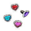 Bulk 48 Pc. Valentine Rhinestone Heart Rings Image 1