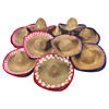 Bulk 72 Pc. Adults Embroidered Woven Straw Sombreros with Chin Cord Image 1
