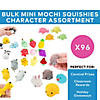 Bulk  96 Pc. Mini Mochi Squishies Rubber Character Assortment Image 2