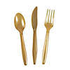 Bulk Gold Plastic Cutlery Sets for 70 Image 1