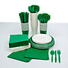 Bulk Green & White Disposable Tableware Kit for 48 Guests Image 1