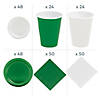 Bulk Green & White Disposable Tableware Kit for 48 Guests Image 1