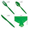 Bulk Green & White Disposable Tableware Kit for 48 Guests Image 2