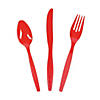Bulk Red Plastic Cutlery Sets for 70 Image 1