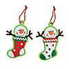 Bulk Snowman Stocking Christmas Ornament Craft Kit - Makes 50 Image 1