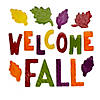 Burgundy and Orange Welcome Fall Thanksgiving Gel Window Clings Image 1