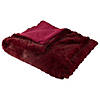 Burgundy Red Ultra Plush Faux Fur Throw Blanket 55" x 63" Image 1